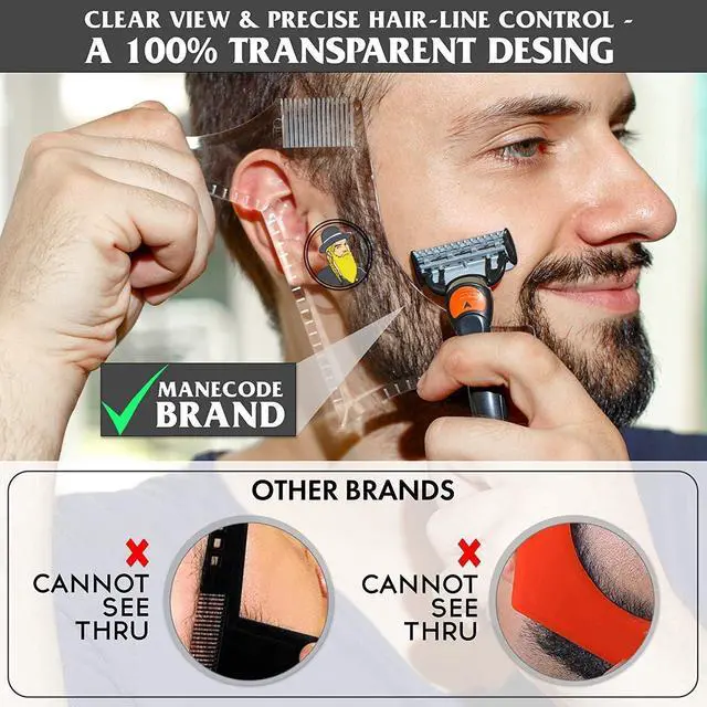 Alt view image 5 of 7 - MIKEBE Beard Shaping & Styling Tool With Comb for Perfect line up & Edging For Men's Jaw Cheek/Neck Line, Symmetric/Curve/Step Cut Works with Any Beard Razor Electric Trimmers or Clippers
