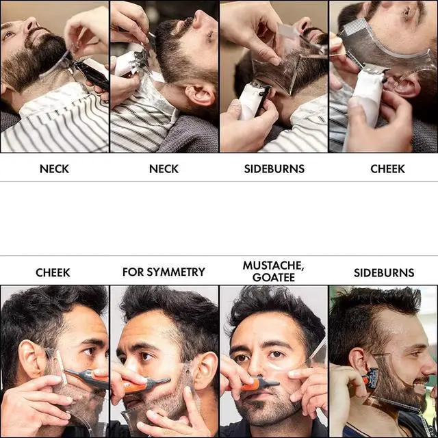 Alt view image 4 of 7 - MIKEBE Beard Shaping & Styling Tool With Comb for Perfect line up & Edging For Men's Jaw Cheek/Neck Line, Symmetric/Curve/Step Cut Works with Any Beard Razor Electric Trimmers or Clippers