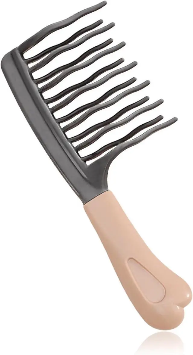 Main image of Wide Tooth Comb for Curls, Detangling Comb with Double Row Wavy Tooth for Curly/Wavy/Thick/Long/Wet & Dry Hair, Detangler Hair Brush Large Tooth Shower Hair Comb for Women Girl Men