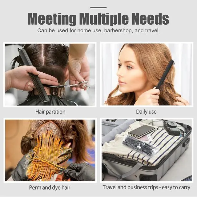 Alt view image 6 of 6 - Oneleaf Styling Hair Comb 10PCS Hair Stylists Professional Styling Comb Set Variety Pack Great for All Hair Types & Styles
