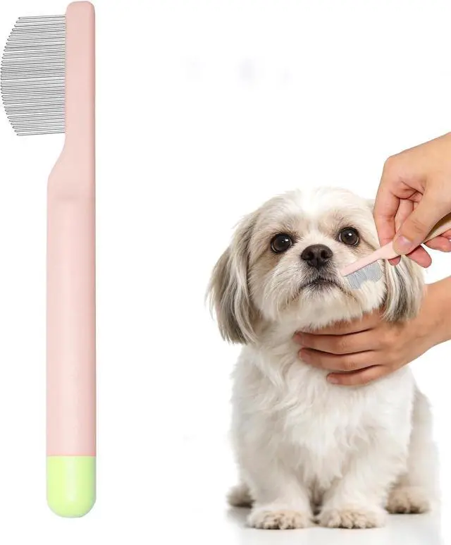 Main image of Pet Eye Comb for Small Dogs Cats Hamsters, Puppy Essentials, Pink | Tear Stain Remover Grooming Brush , Gentle Face Paw Coat Cleaning , Fit for Yorkie Shih Tzu Maltese Teddy Mini Poodle