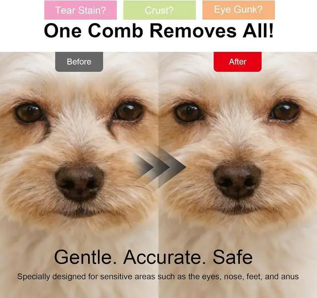 Alt view image 5 of 7 - Pet Eye Comb for Small Dogs Cats Hamsters, Puppy Essentials, Pink | Tear Stain Remover Grooming Brush , Gentle Face Paw Coat Cleaning , Fit for Yorkie Shih Tzu Maltese Teddy Mini Poodle