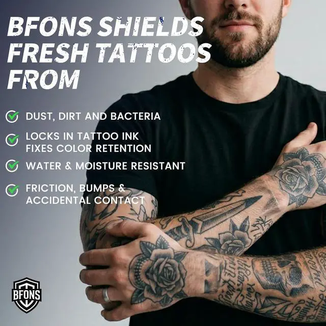 Alt view image 2 of 7 - BFONS 20 Sheets Pre-Cut 8 in x 8 in Tattoo Aftercare Waterproof Bandages Tattoo Cover Up Tape, Tattoo Supplies Second Skin Transparent Film Wound Healing Protective Clear Sterile and Safe Bandages