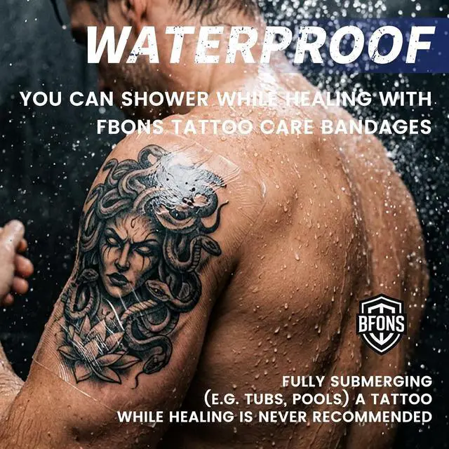 Alt view image 3 of 7 - BFONS 20 Sheets Pre-Cut 8 in x 8 in Tattoo Aftercare Waterproof Bandages Tattoo Cover Up Tape, Tattoo Supplies Second Skin Transparent Film Wound Healing Protective Clear Sterile and Safe Bandages