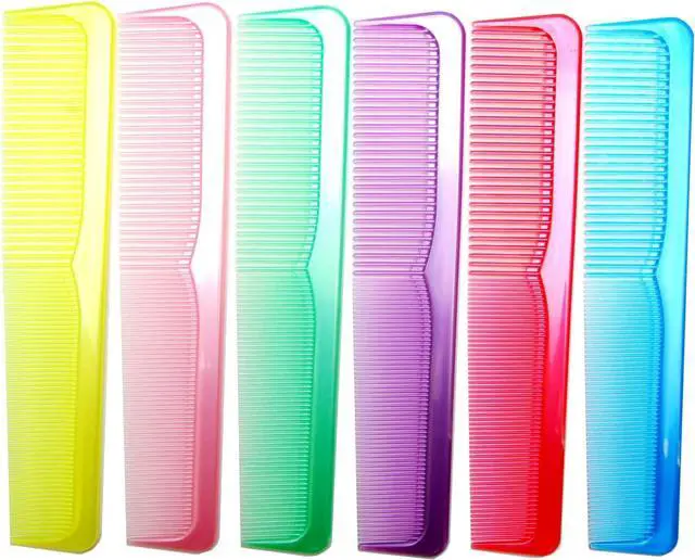 Main image of 6 Pack Dressing Comb Set, 9 Inch Professional Dressing Combs with Fine & Wide Teeth, Durable Styling Barber Comb for Men Women, Detangling, Hair Cutting, Salon & Daily Grooming, Assorted Colors