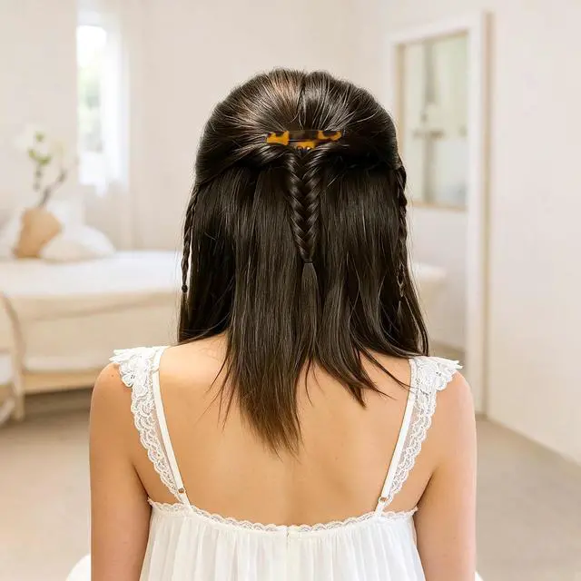 Alt view image 7 of 7 - 4 Pcs French Hair Side Combs Twist Combs Small Combs for Styling Decorative French Hair Comb for Women Bun Chignon Up-Do Styling Girls Hair Accessories