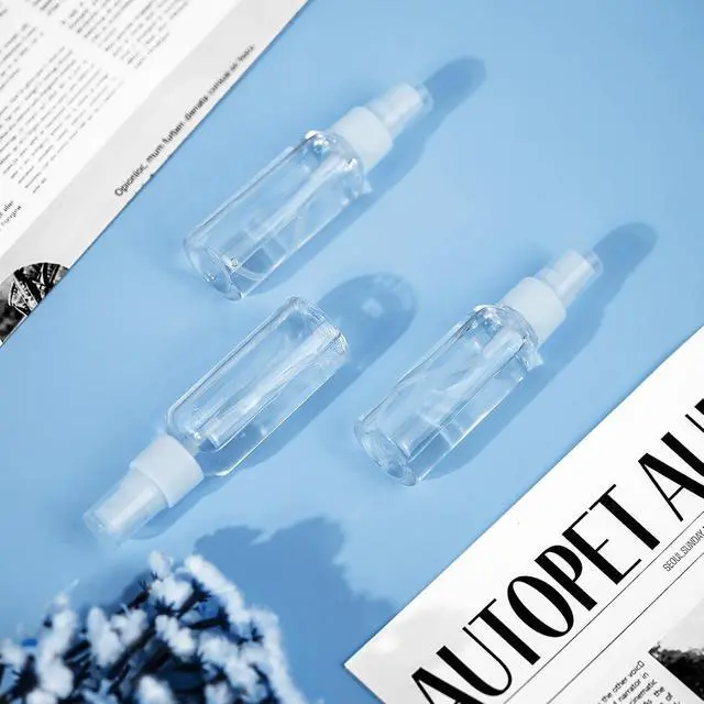 Alt view image 7 of 7 - Zoizocp Spray Bottles, 4oz/120ml 6 Pack Clear Mini Travel Bottle Set | Empty Fine Mist Plastic Mini Travel Bottle Set, Small Refillable Liquid Containers with 2 Pcs Funnels and 24 Pcs Labels
