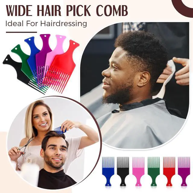 Alt view image 7 of 7 - Nuogo 24 Pcs Hair Pick Wide Tooth Lift Plastic Afro Pick,Multi Colors | Hair Pick for Women Men, Lift Comb for Detangling Styling, Smooth Hair Pick Comb for Curly Hair, Thick Volume Wig Beard Gift