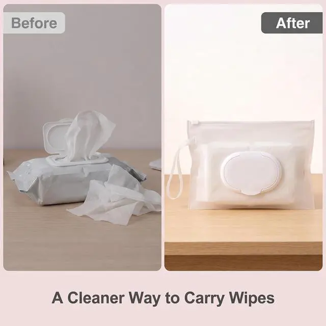 Alt view image 2 of 7 - 2Pcs Baby Wipe Case Travel Holder Keeps Wipes Moist Set of Wet Diaper Wipes Holders Cases Portable Travel On The Go Refillable Dispenser Container Waterproof Wipe Container with Sealed Diapering