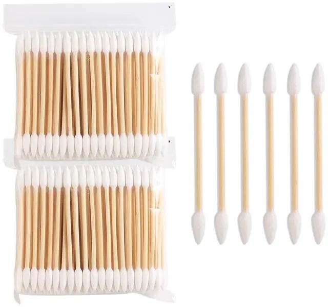 Main image of Fcozpjk Pointed Tip Cotton Swabs Precision Tip Cotton Swab with Wood Sticks | 200PCS Double Sided Cotton Buds for Makeup Personal Care Nail Polish Clean Up Tool Nail Polish Corrector Swabs