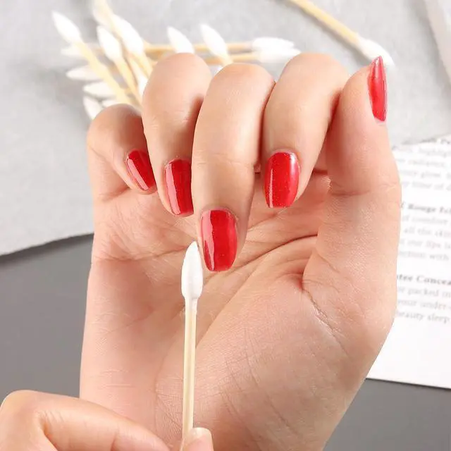 Alt view image 4 of 7 - Fcozpjk Pointed Tip Cotton Swabs Precision Tip Cotton Swab with Wood Sticks | 200PCS Double Sided Cotton Buds for Makeup Personal Care Nail Polish Clean Up Tool Nail Polish Corrector Swabs