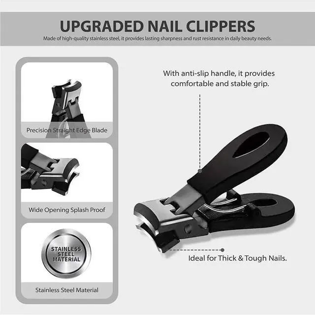 Alt view image 3 of 7 - 2Pcs Ingrown Toenail Treatment Kit with Wide Jaw Nail Clippers - Heavy Duty Angled Cutters for Thick Toenails & Seniors, Professional Stainless Steel Tools
