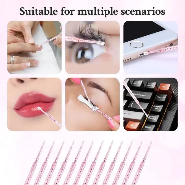 Alt view image 3 of 7 - 300 Count Micro Applicator Brush, Crystal Pink Micro Swabs, Disposable Eye Lashes Mascara Wands for Eyelash Extension