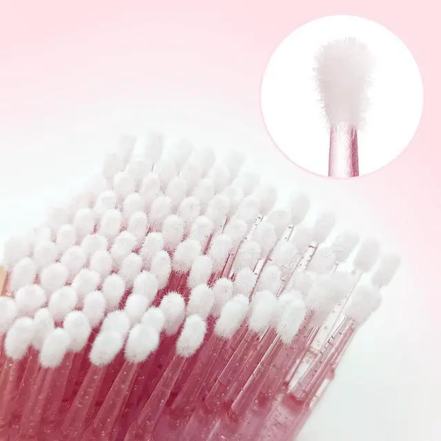 Alt view image 4 of 7 - 300 Count Micro Applicator Brush, Crystal Pink Micro Swabs, Disposable Eye Lashes Mascara Wands for Eyelash Extension