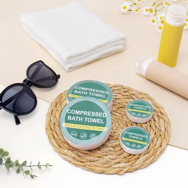 Alt view image 2 of 6 - Nanaborn Disposable Bath Towels for Travel with Compressed Face Towels