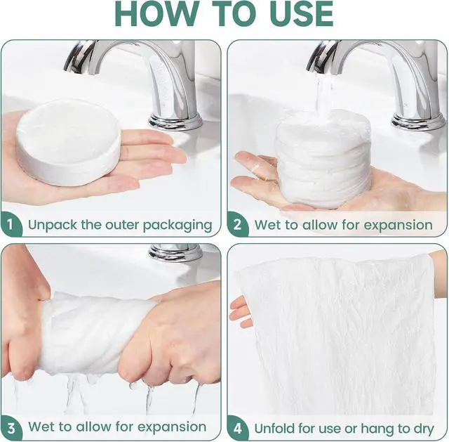 Alt view image 5 of 6 - Nanaborn Disposable Bath Towels for Travel with Compressed Face Towels