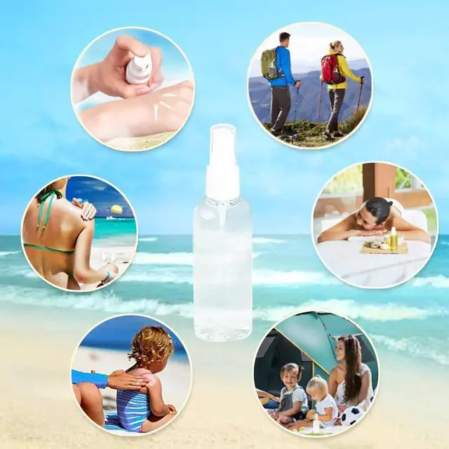 Alt view image 5 of 7 - MUUZLL Spray Bottles 6 pcs, Refillable Cosmetic Spray Bottles, Small Refillable Liquid Containers, 2oz/50ml Clear Empty Fine Mist Plastic Mini Travel Bottle