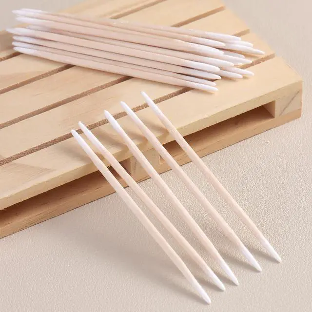 Alt view image 5 of 7 - 200pcs Double-head Pointed Tip Cotton Swabs with Wooden Sticks | White Precision Microblading Cotton Swabs Nail Polish Remover Pen Touch Up Disposable Applicators Beauty Tools for Nails