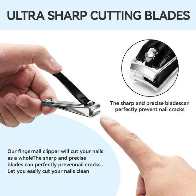 Alt view image 3 of 7 - Nail Clippers Nail Cutter Set Toenail Fingernail Clippers Kit for Thick Nails Stainless Steel Sharp Sturdy Trimmer for Men & Women, Set of 2