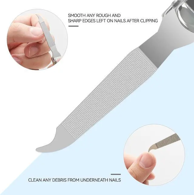 Alt view image 4 of 7 - Nail Clippers Nail Cutter Set Toenail Fingernail Clippers Kit for Thick Nails Stainless Steel Sharp Sturdy Trimmer for Men & Women, Set of 2