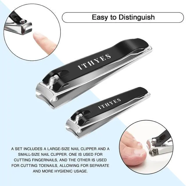 Alt view image 5 of 7 - Nail Clippers Nail Cutter Set Toenail Fingernail Clippers Kit for Thick Nails Stainless Steel Sharp Sturdy Trimmer for Men & Women, Set of 2
