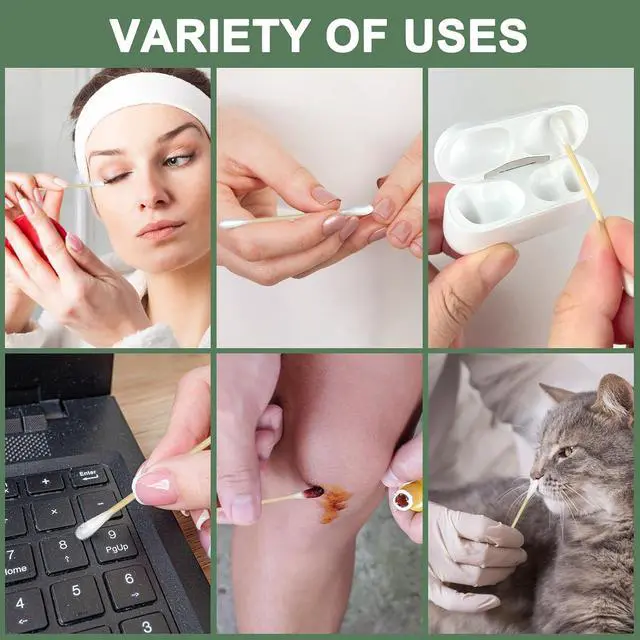 Alt view image 7 of 7 - 200 Count Natural Bamboo Cotton Tips, Organic Biodegradable Swab | Soft Cotton Tips and Sturdy Bamboo Sticks for Makeup Touch-Ups, Skincare, Nail Cleanup, Beauty Details and Travel