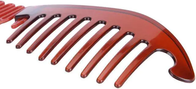 Alt view image 4 of 7 - Interlocking Banana Combs Stretch Flexible Hair Combs Clips Flexible Ponytail Hair Clincher Hair Accessories for Women and Girls 2 Pcs Brown and Black