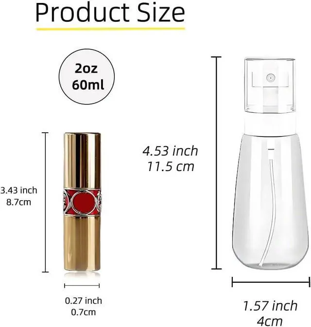 Alt view image 7 of 7 - 3 Pack Mini Spray Bottles 2oz / 60ml, Fine Mist Water Spray Bottle Leak Proof, Refillable Travel Bottles for Toner, Cosmetics & Hair Care