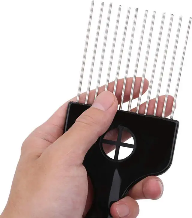 Alt view image 6 of 6 - 6Pcs Afro Picks Metal Hair Combs, Steel Teeth Hair Pick for Curly, Coily, Natural Hair, Detangling, Styling Comb for Men Women (Black)
