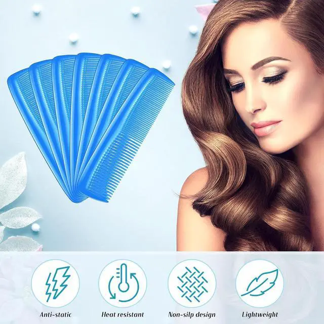 Alt view image 3 of 7 - Didaey Pocket Combs for Men 5 Inch Wide Fine Teeth Professional,Blue | Bulk Barber Supplies, Flat Top Styling Beard Grooming,Anti Static Plastic Haircut Accessories,Professional Salon Home Use