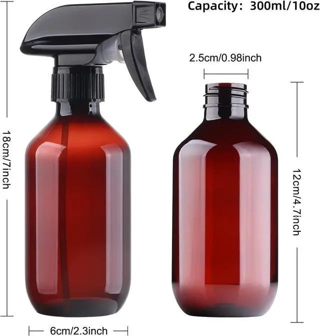 Alt view image 2 of 7 - Teyssor Spray Bottles Water Spray Bottle 2 Packs- BPA Free -10 oz/300 ml Plastic Refillable Containers Fine Mist Small Spray Bottle with Adjustable Nozzle for Hair, Cooking, Cleaning