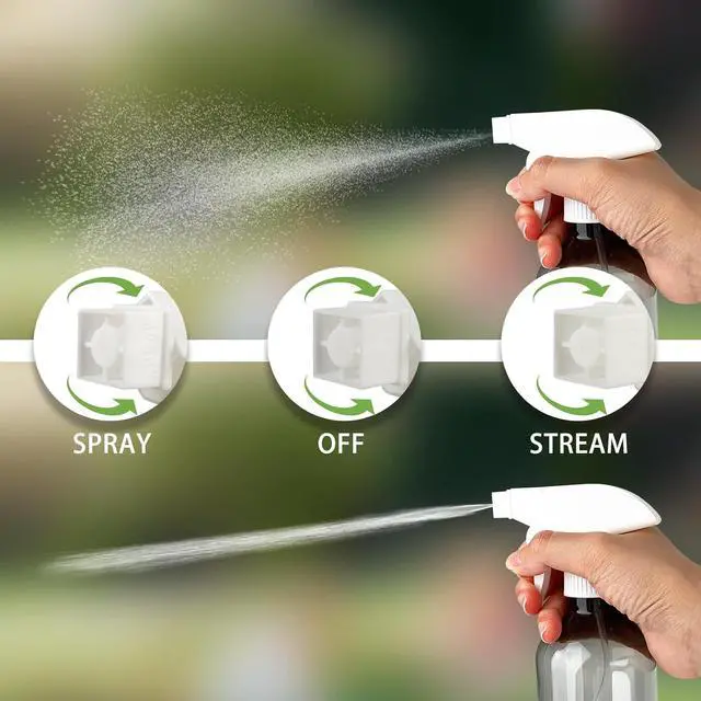 Alt view image 4 of 5 - 300ml Clear Black Plastic Spray Bottle - Premium Adjustable Nozzle, Ideal for Lawn & Garden, Hair Care, and Cleaning Supplies