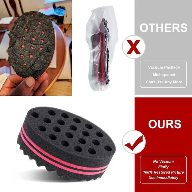 Alt view image 2 of 6 - 2 Pcs Afro Twist Set: Upgrade Hair Sponge and Comb for Men/Women Curls, Barber & Personal Styling