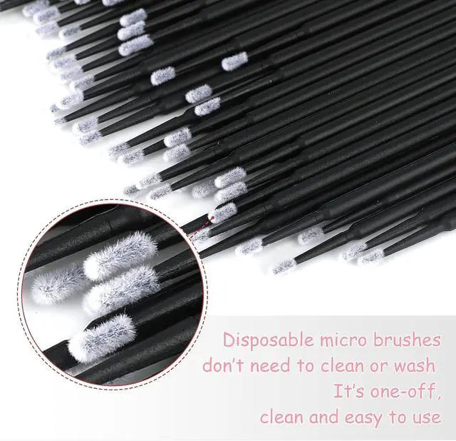 Alt view image 3 of 5 - G2PLUS Micro Swabs, Disposable Micro Applicator Brushes and Swabs 100PCS | Black Cotton Tips for Makeup Correction, Eyeliner Detailing, Nail Art Cleanup, Brow Tinting, Lash Extension Prep and Pro Use
