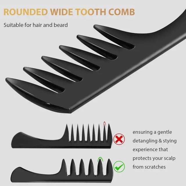 Alt view image 3 of 7 - DUAIU 3Pcs Hair Styling Comb Set for Men, with Barber Accessories 3 in 1 Fish Tail Bone Shape Comb, Wide Tooth Comb, Texture Comb for Slicked-back, Quiff, Pompadour, Fauxhawk, Undercut