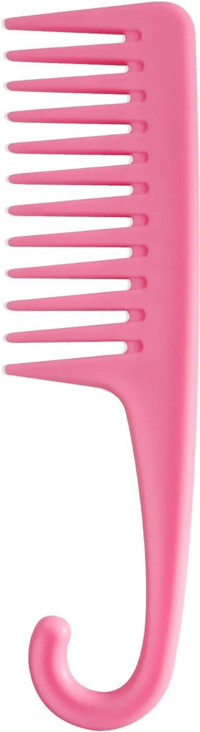 Main image of Wapodeai Wide Tooth Comb Shower Comb With Hook, Pink | Good for Curly Hair Wet Dry, Premium Tangle Free Combs