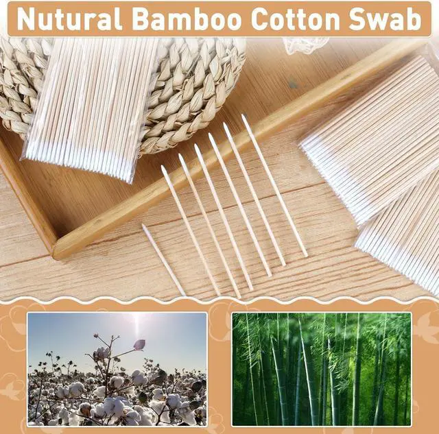 Alt view image 4 of 7 - 1000 Count Microblading Cotton Swab, Cotton Swabs Pointed Tip, Cotton Swabs Wood Sticks, Cotton Tipped Applicator, Tattoo Permanent Supplies (1000pcs)