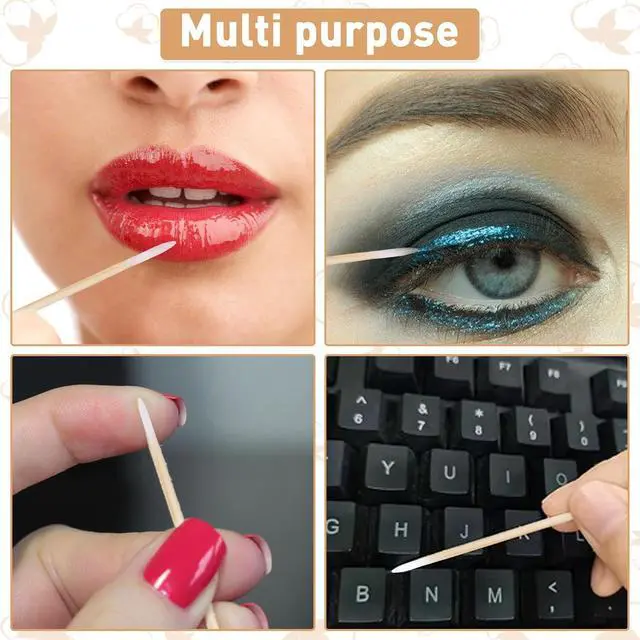 Alt view image 6 of 7 - 1000 Count Microblading Cotton Swab, Cotton Swabs Pointed Tip, Cotton Swabs Wood Sticks, Cotton Tipped Applicator, Tattoo Permanent Supplies (1000pcs)