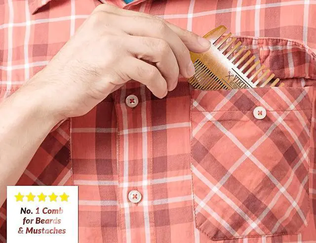 Alt view image 7 of 7 - Viking Revolution Wooden Beard Comb and Case - Pocket Comb | Premium Pocket-Sized Wooden Comb - Durable Protective Travel Case Included - Dual-Sided Fine & Coarse Teeth for All Beards