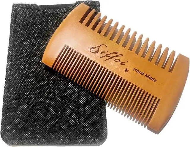 Alt view image 3 of 7 - 3PK Set Men's Beard Shaper Styling Tool with Pocket Wooden Comb & PU Cover | 2026 Version Tidy Beard Styling at Home or Traveling, Helps Create Symmetrical Beard Outlines with Wooden Pocket Beard Comb