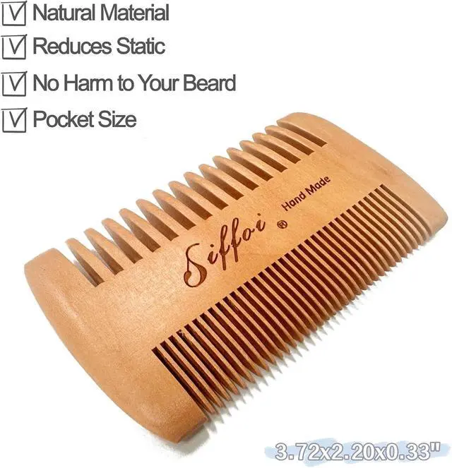 Alt view image 4 of 7 - 3PK Set Men's Beard Shaper Styling Tool with Pocket Wooden Comb & PU Cover | 2026 Version Tidy Beard Styling at Home or Traveling, Helps Create Symmetrical Beard Outlines with Wooden Pocket Beard Comb