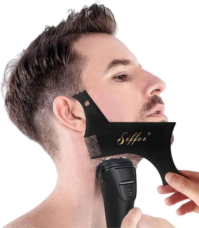 Alt view image 5 of 7 - 3PK Set Men's Beard Shaper Styling Tool with Pocket Wooden Comb & PU Cover | 2026 Version Tidy Beard Styling at Home or Traveling, Helps Create Symmetrical Beard Outlines with Wooden Pocket Beard Comb