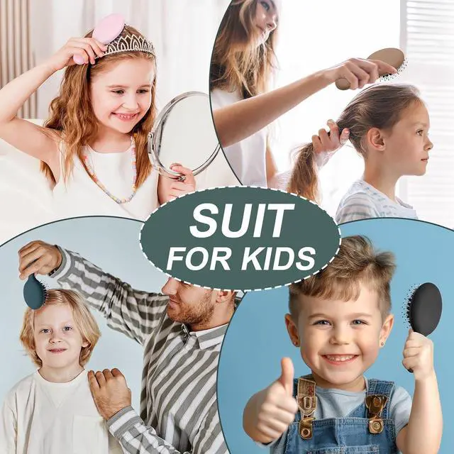 Alt view image 6 of 7 - Mini Boar Bristles Hair Bursh, Travel Size Hair Brush for Women Men Kids, Protable Small Hair Brushes for Pockets Purses, Mini Hair Brush for Smooth Add Shine (1 Pack-Green)