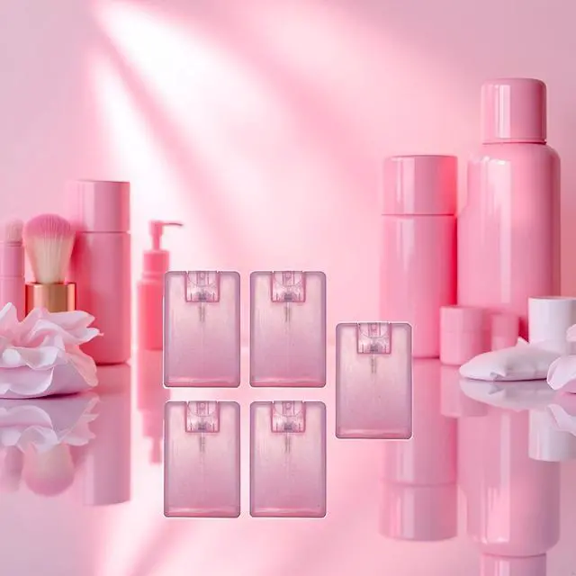 Alt view image 4 of 7 - 5Pcs PinkCard Type Spray Bottles Portable Fine Mist Spray Bottle Travel Bottle Refillable Cosmetic Spray Bottles for Women Beauty and Personal Care Refillable Containers 20ml/ 0.67oz