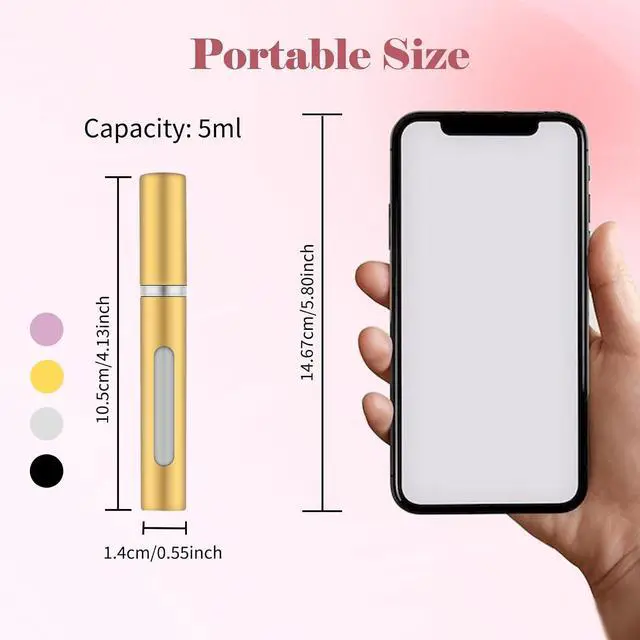 Alt view image 3 of 7 - 4pcs Mini Perfume Travel Bottle, Perfume Atomiser Refillable, 5ML Spray Bottles, Portable for Travel Holiday, Outdoor Activities and Business