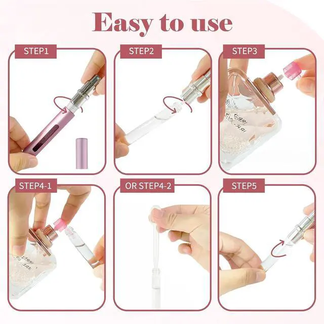 Alt view image 4 of 7 - 4pcs Mini Perfume Travel Bottle, Perfume Atomiser Refillable, 5ML Spray Bottles, Portable for Travel Holiday, Outdoor Activities and Business