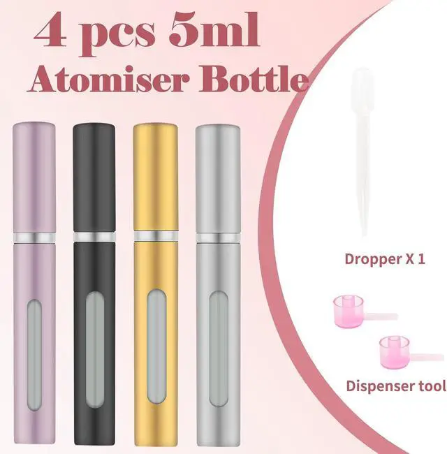 Alt view image 5 of 7 - 4pcs Mini Perfume Travel Bottle, Perfume Atomiser Refillable, 5ML Spray Bottles, Portable for Travel Holiday, Outdoor Activities and Business