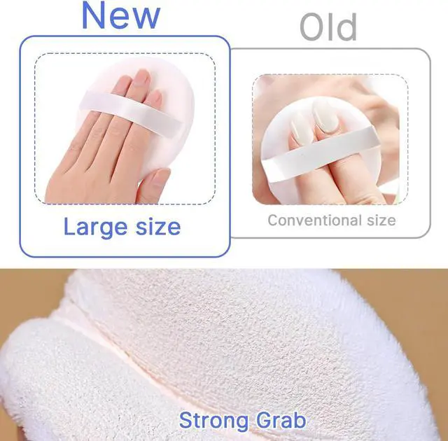 Alt view image 2 of 6 - 2 Pcs Powder Puff,3.14 Inch Powder Puffs for Body Powder Face Loose Powder Large(White)