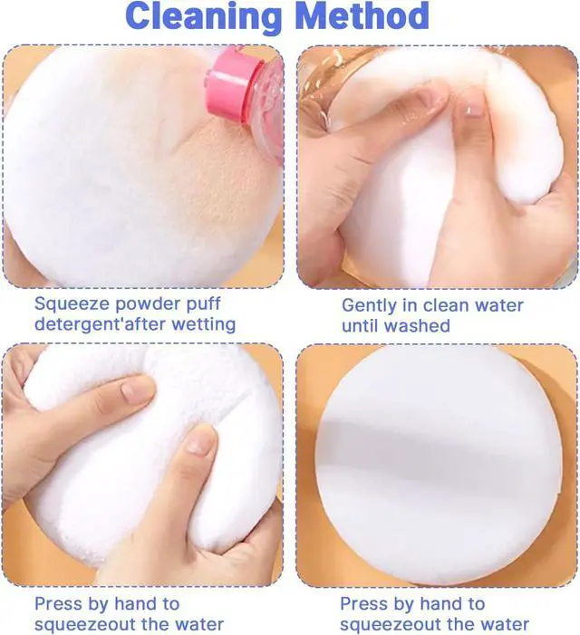 Alt view image 5 of 6 - 2 Pcs Powder Puff,3.14 Inch Powder Puffs for Body Powder Face Loose Powder Large(White)