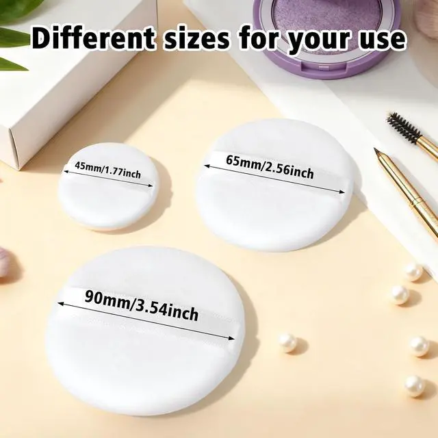 Alt view image 2 of 7 - 3pcs Powder Puff, Makeup Body Setting Soft Face Powder Puff with Container for Facial Makeup Cleansing Application and Foundation Blending